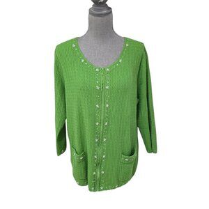 JL Studio Vintage Women's Cardigan Zipper Front Sweater 1X